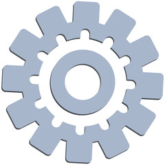 3d engineer sign with png format, 3-dimension engineering symbol, engineering sign, cogwheel sign in the industry