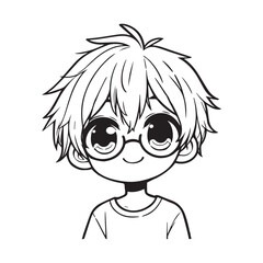 Cute Cartoon comic character vector illustration, manga style anime boy,kawaii,sketch,drawing,
