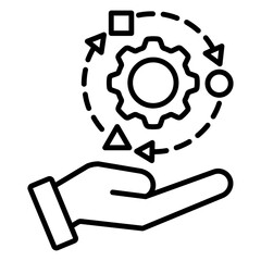 black line icon, symbol of Human resources development