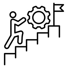 black line icon, symbol of Human resources development