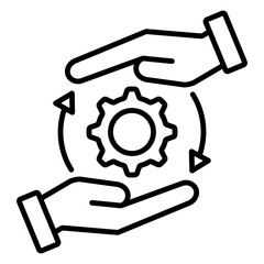 black line icon, symbol of Human resources development