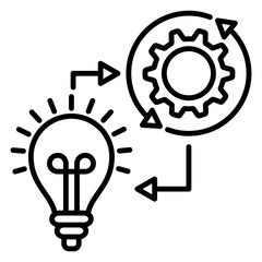 black line icon, symbol of Human resources development