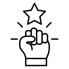 black line icon, symbol of Human resources development