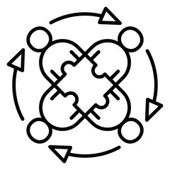 black line icon, symbol of Human resources development