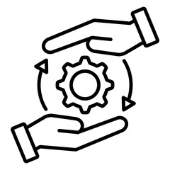 black line icon, symbol of Human resources development