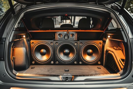 Powerful car audio system in the trunk