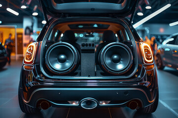 Powerful custom audio system in the car