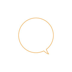 シンプルな黄色丸形吹き出し_右向き単品