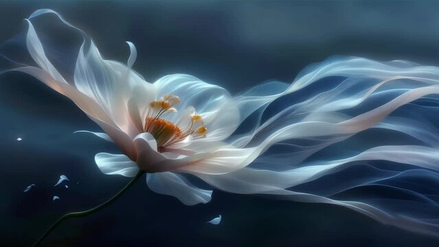 white floral fluids