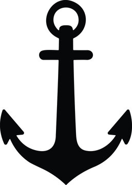 recommend clip art: Nautical symbol. Anchor icon. Anchor in sea.Simple anchor flat style stock vector