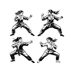 female karateka vector