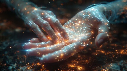 Realistic 8K hologram hand