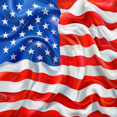 USA flag waving background.