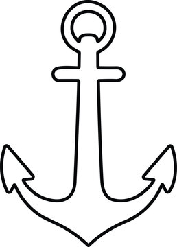 recommend clip art: Anchor in sea.Anchor icon.  Nautical symbol. Simple anchor line style stock vector