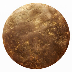 A gold colored planet with a lot of gold on it