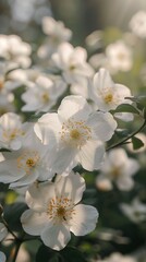 Fototapeta premium Close-up of white flowers blooming outdoors