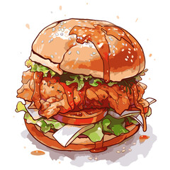 Hand drawn burger illustration 2