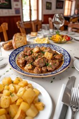 Gourmet Beef Stew Presentation on Dining Table
