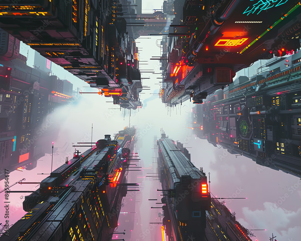 Poster experience a mesmerizing blend of futuristic technologies and unexpected camera angles in a low-angl