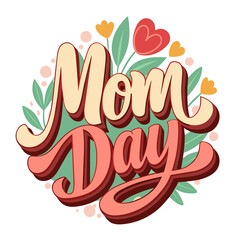 Fototapeta premium mom day text on white background