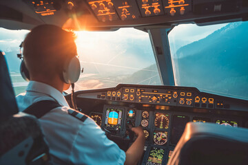 A pilot lands a plane smoothly, skillfully bringing passengers safely to their destination.