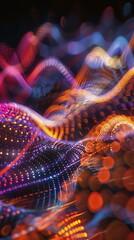 Obraz premium Abstract picture of colourful sound waves