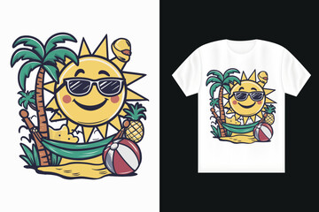 Summer t-shirt design, summer vacation t shirt design, beach vacation. 