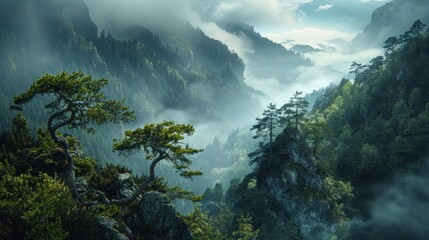 Mountains, forests and rocks revealed creating fascinating images