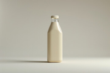 A bottle of milk in minimal white background AI Generated