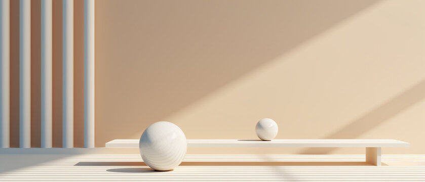 Parallel lines creating a simple minimalist arrangement.