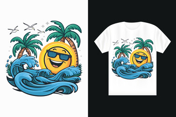 Summer t-shirt design, summer vacation t shirt design, beach vacation. 