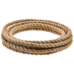 Jute rope circle shape isolated on a transparent background. Rope PNG Generative AI	