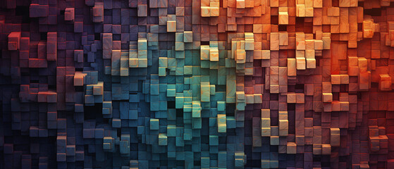 Pixel-inspired textures with a digital vibe.