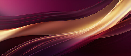 Plum and gold abstract wave background.
