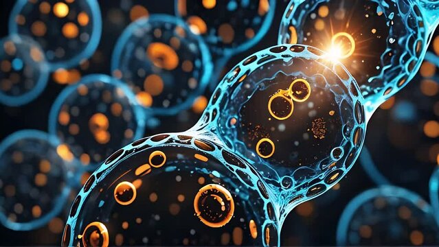 human cells that differentiate into different characteristics such as muscles, nerves and bones. Scientific concept