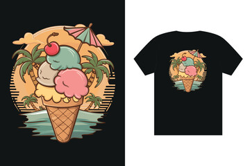 Summer t-shirt design, summer vacation t shirt design, beach vacation. 