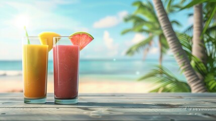 Obraz premium Cocktails at the beach