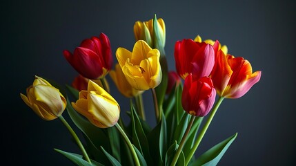 Fototapeta premium Colorful tulips background design