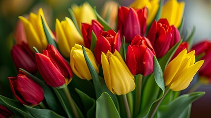 Colorful tulips background design