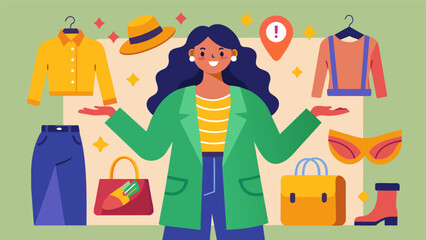 Get ready to upgrade your style game with the guidance of a thrift store fashion influencer who shares her curated finds and musthave staples from her. Vector illustration