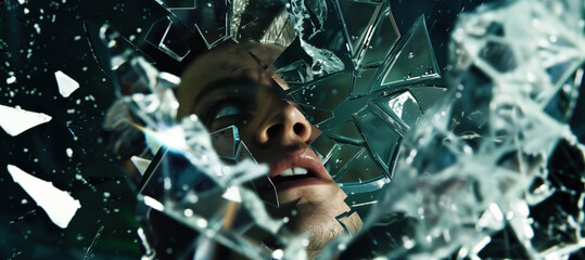 Intense expression through shattering glass