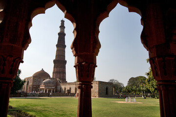 Delhi, India: Qutb Minar. The Qutb Minar is a victory and watchtower as well as a minaret in the...