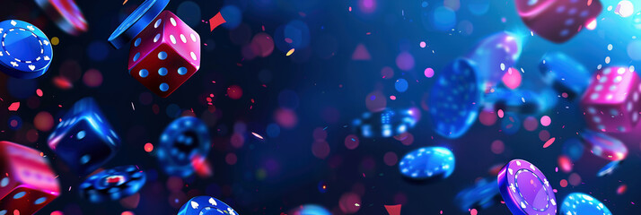 Gambling Advertisement Poster, Multicolor Long Banner