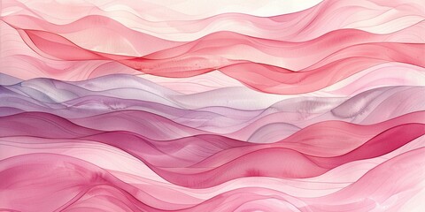 Watercolor wavy gradient thick line design in a range of pink colors