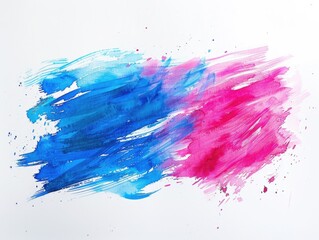 Water Color Brush. Abstract Pink Watercolor Background with Hand-Painted Design on White Paper