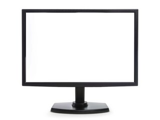 Monitor Computer with White Blank Screen Isolated on Background