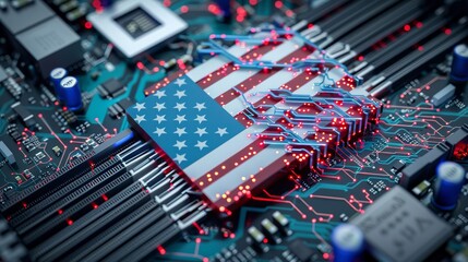 american electronic components on a motherboard