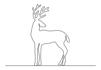 Moose in one continuous line drawing vector illustration . Premium vector