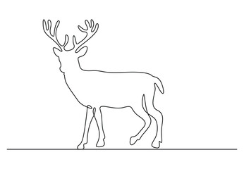 Moose in one continuous line drawing vector illustration . Premium vector