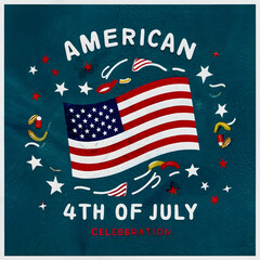 Illustration for American 4th of july celebration